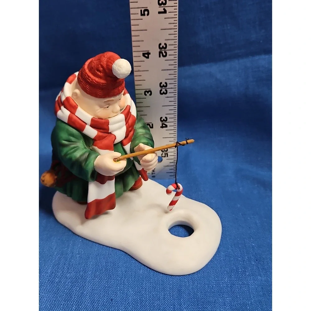 Dept 56 Merry Makers Ollie the Optimist Ice Fishing Candy Cane Christmas Monk